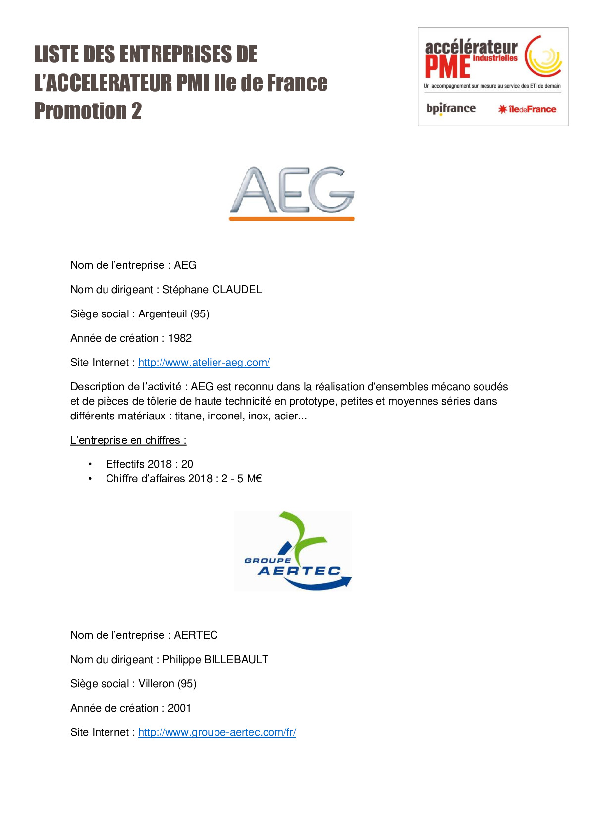 Accelerateur PMI IDF 2 – Liste des entreprises avril 2019-pdf