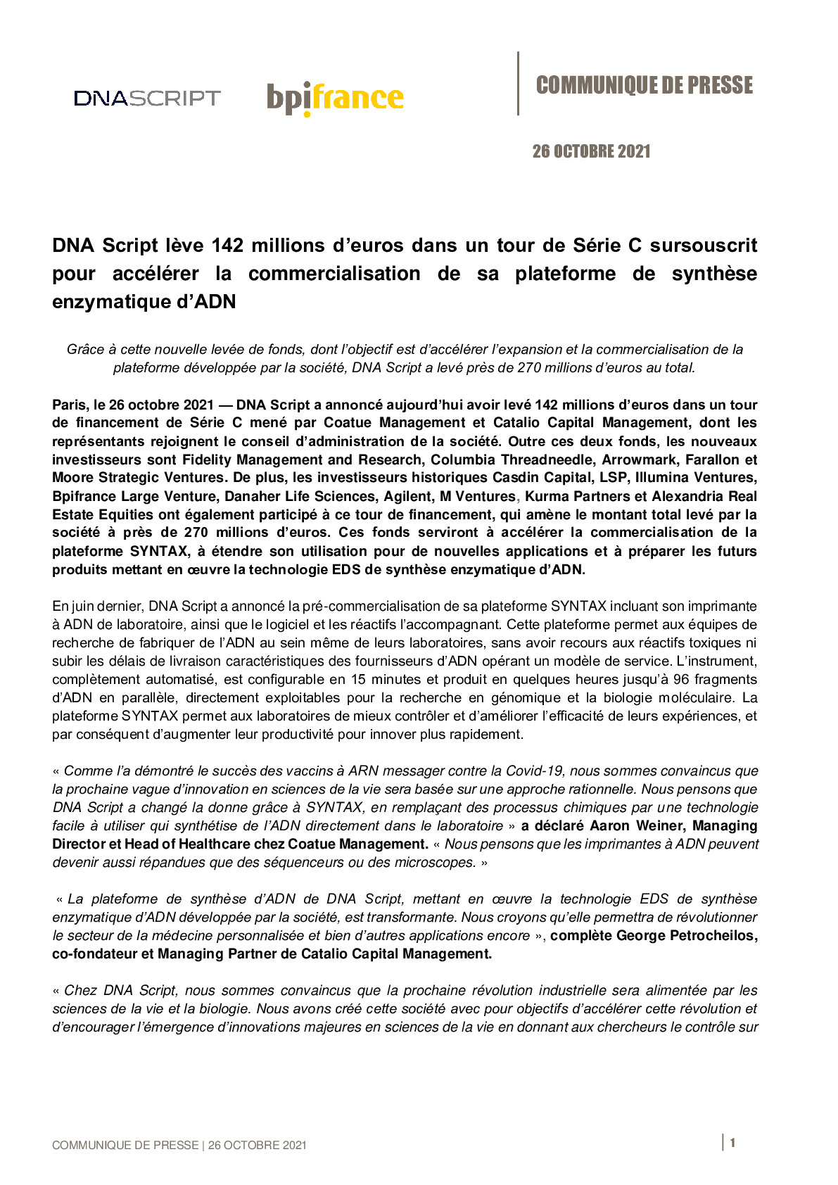 2021 10 26 – Communique de presse DNA Script-pdf