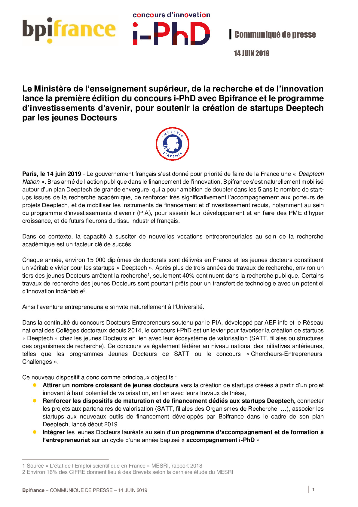 2019 06 14 – Communique presse Bpifrance -Concours i-PhD-pdf