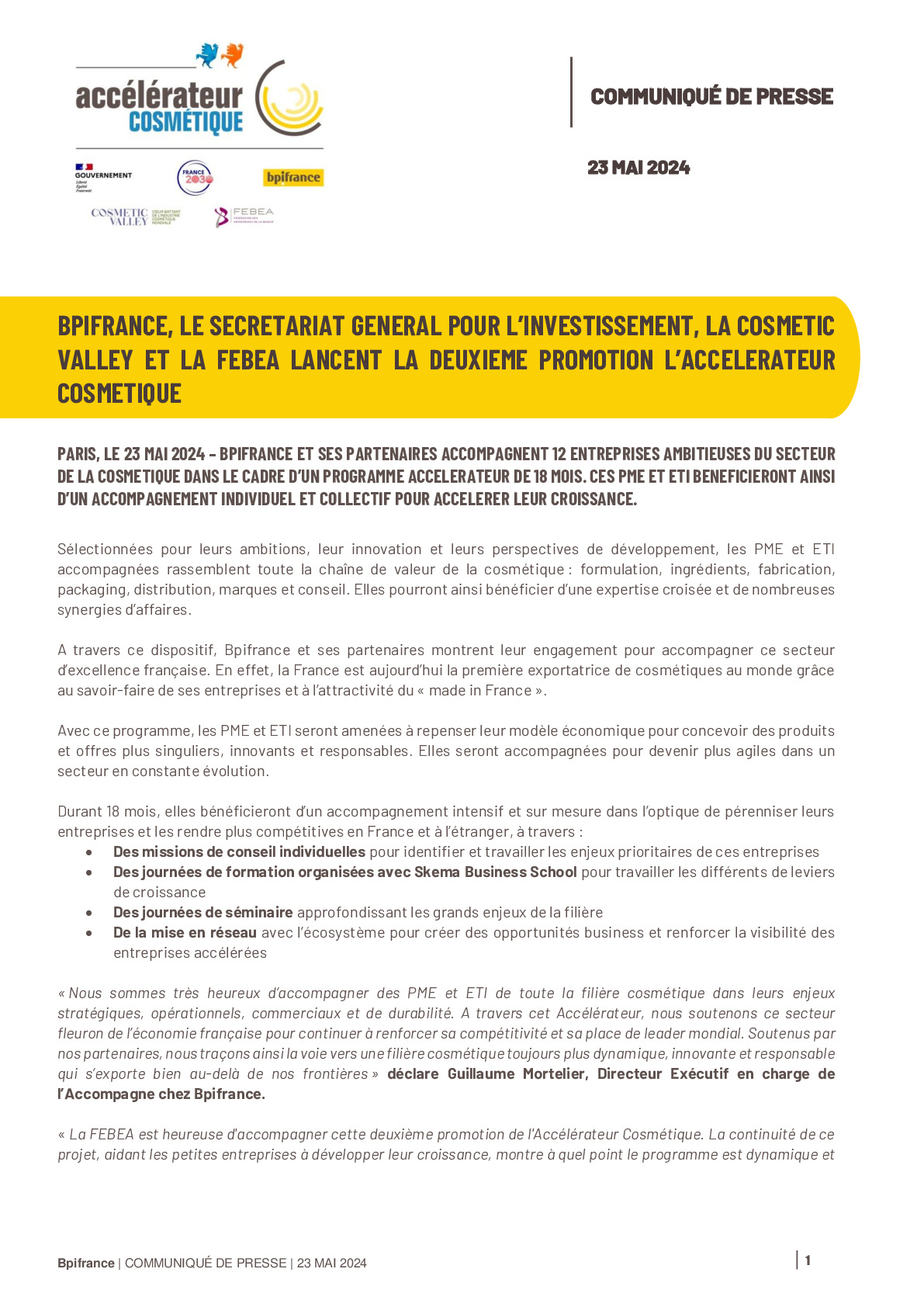 2024 04 22 – Lancement de la deuxième promotion de l’Accélérateur Cosmétique
