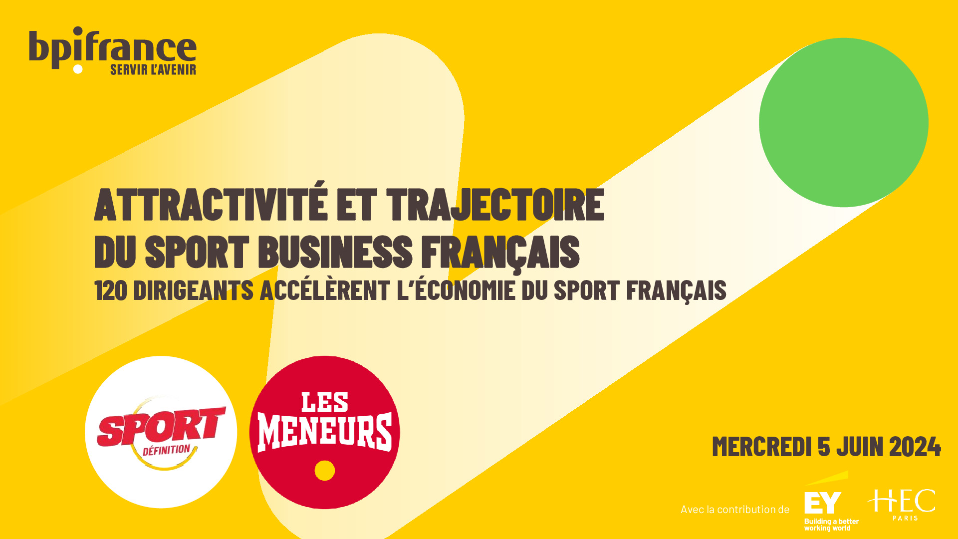 Panorama attractivité sport business – Bpifrance Les Meneurs, EY et HEC + Mapping Bpifrance Le Hub des startups dans le sport
