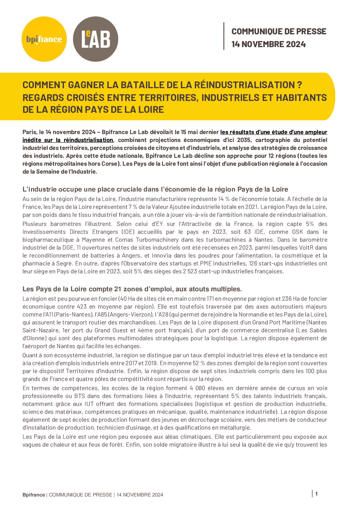 CP Bpifrance Le Lab – Industrie et Territoires_PDL