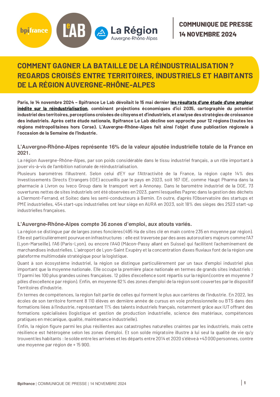 CP Bpifrance Le Lab – Industrie et Territoires_AURA