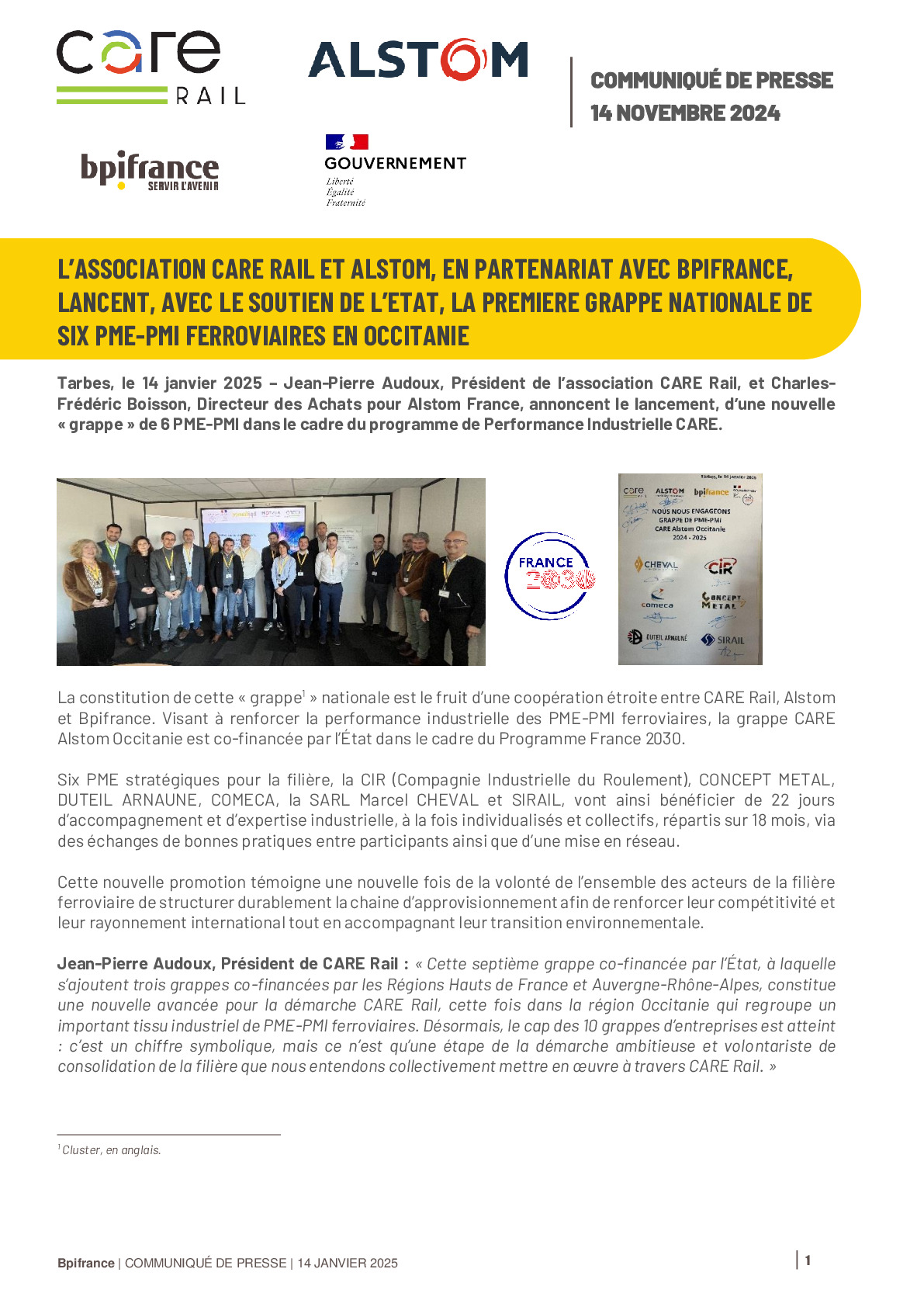 2025.01.14 – CP Grappe CARE Rail et Alstom – Occitanie