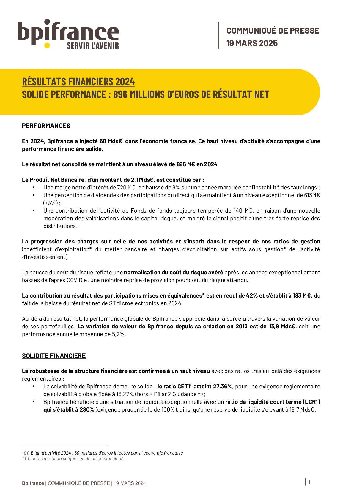 2024 03 19 – CP résultats financiers 2024 Bpifrance