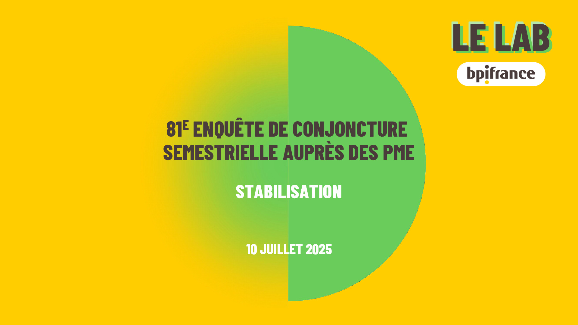 Support présentation – 81e enquête de conjoncture TPE-PME de Bpifrance Le Lab