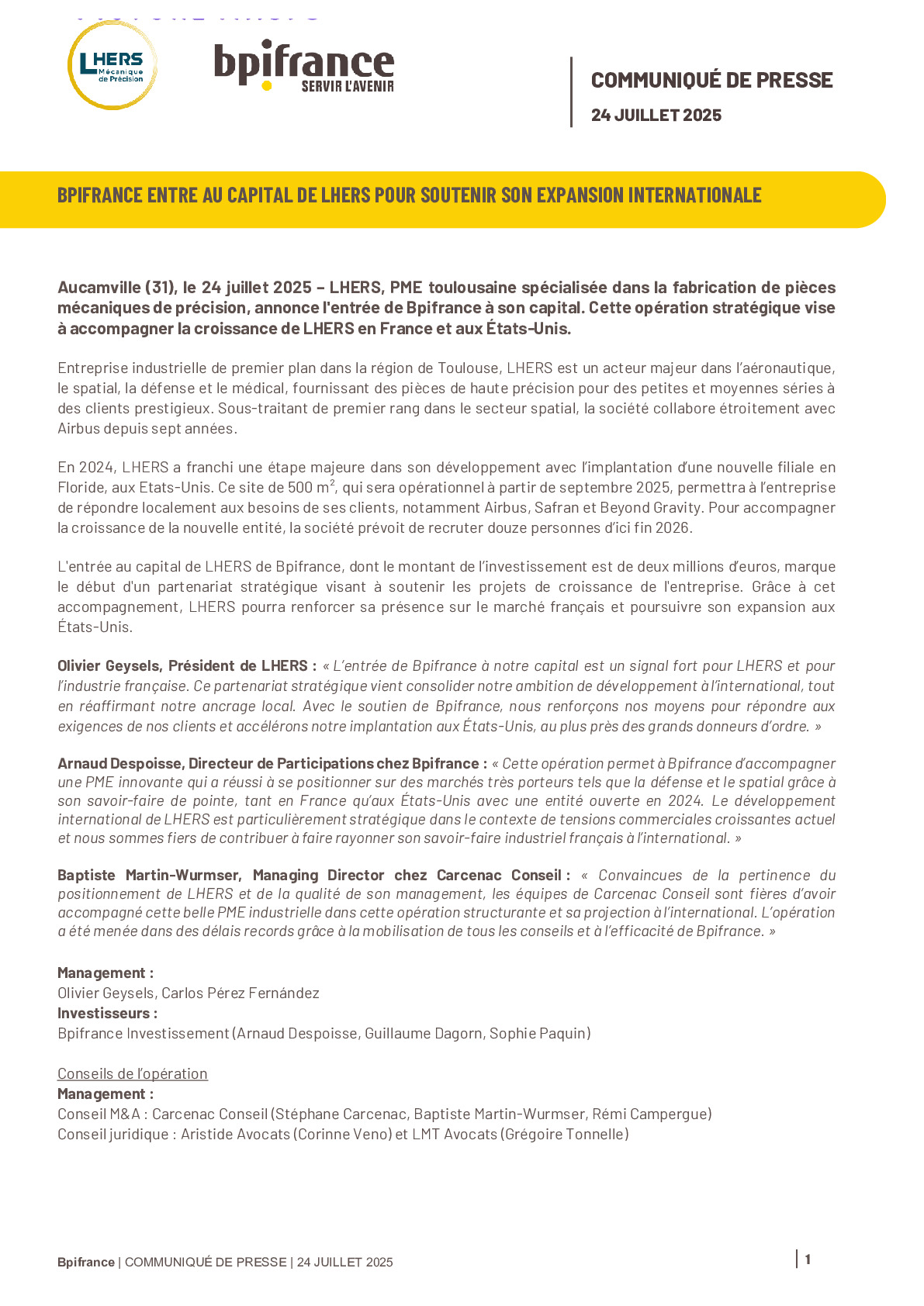 2025 07 24 – CP Bpifrance entre au capital de LHERS vdef
